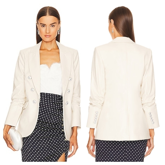Veronica Beard Jackets & Blazers - NWOT NEW Veronica Beard Size 6 Beacon White Linen Dickey Jacket Blazer Ruched